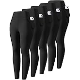 Celfaeree 5 Packs Girls Athletic Leggings Kids Yoga Pants with Pockets High Waist Leggings Yoga Dance Workout Running