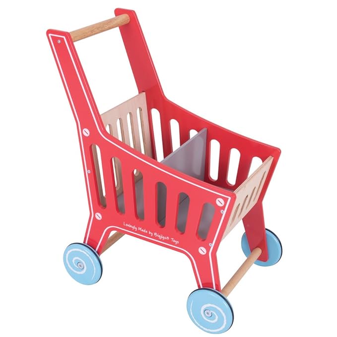 toy shopping basket wooden