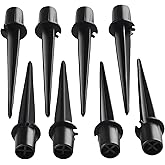8 Pcs 5.3 Inch Solar Light Stakes Landscape Light Stakes Metal Replacement Spike Stakes for Garden Pathway Yard Ground Lights Patio Lamps Pole Umbrella Outdoor