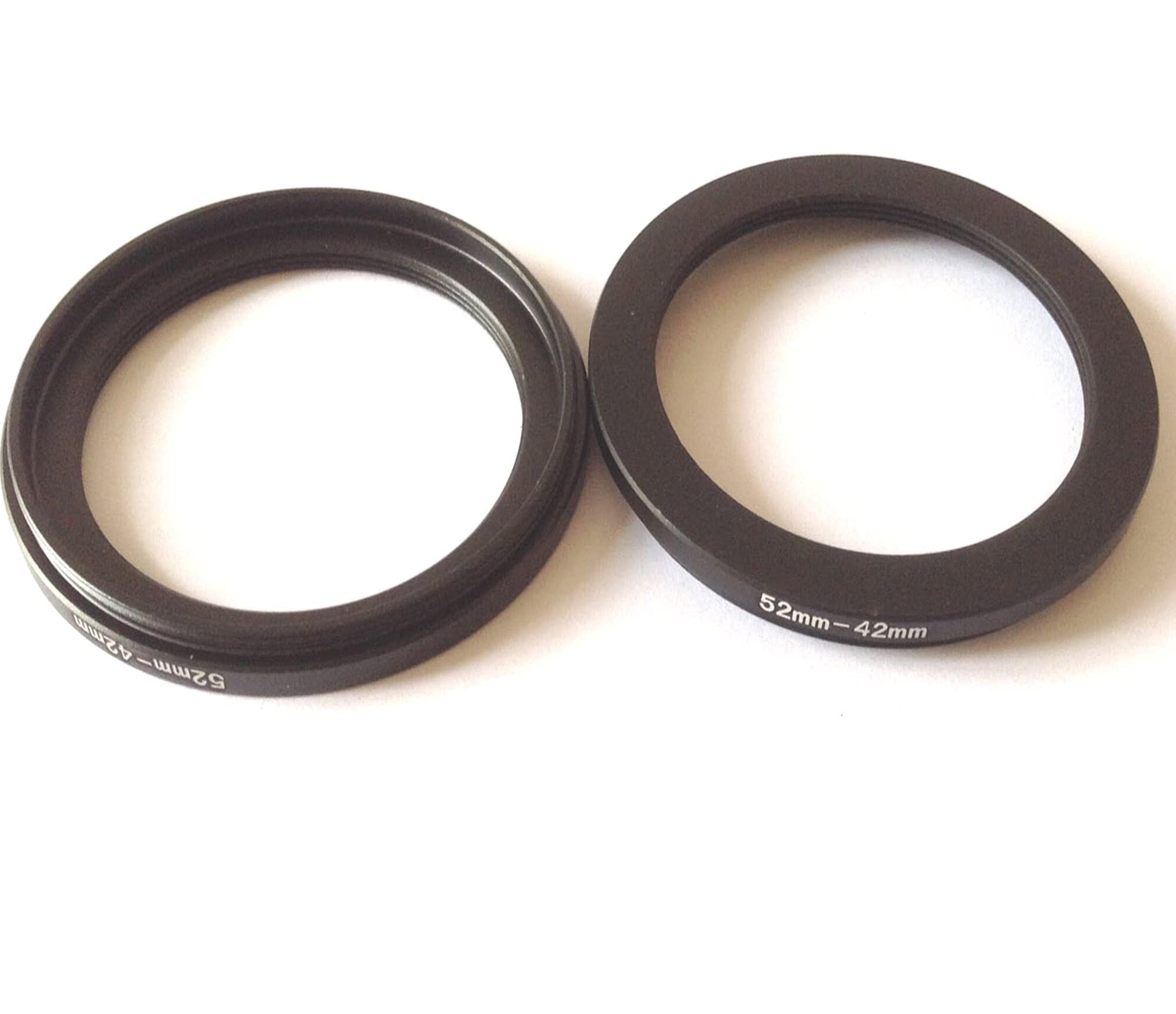 2x Video Camera Lens Connector Adapter Size 52-42mm Step Down Rings 52mm To 42mm Filter Conversion Connect-ing Circle Screws Focus Digital Photo Film Attachment Fix-Ing Photograph Parts Accessories