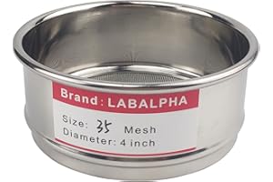 LABALPHA 35 Mesh Lab Sieves, Test Sieve #35 Mesh, 4'' Diameter, 304 Stainless Steel Wire Cloth (0.5mm)