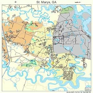 Amazon.com: Large Street & Road Map of St. Marys, Georgia GA - Printed ...