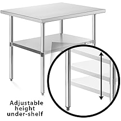 KUTLER Stainless Steel Table 30 x 48 Inches, NSF