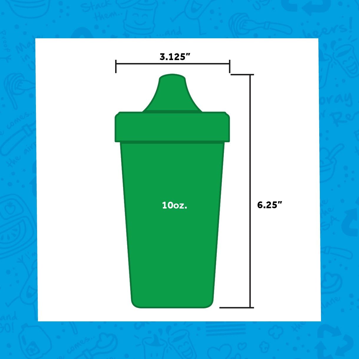 Re-Play MADE IN USA 2pk Toddler Feeding No Spill Sippy Cups | 1 Piece Silicone Easy Clean Valve | Eco Friendly Heavyweight Recycled Milk Jugs are Virtually Indestructible | Lime Green, Sky Blue: Kitchen & Dining