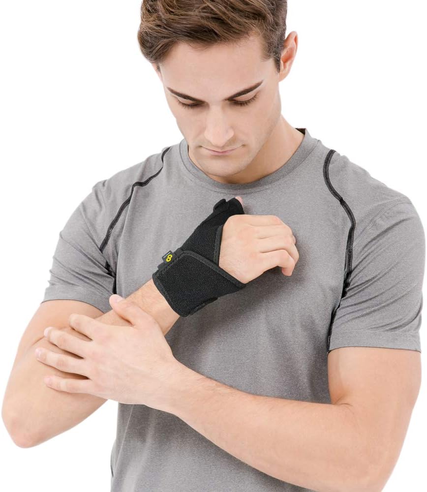 Bracoo Thumb Stabilizer Support Brace, Spica, CMC Splint for Arthritis, De Quervain's, Carpal Tunnel Pain Relief, Reversible, Black, TP30: Health & Personal Care