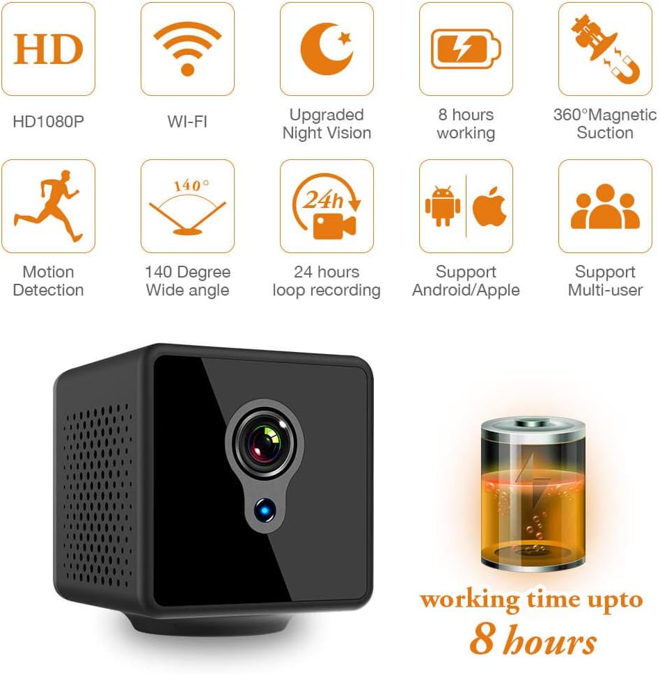 Mini Spy Hidden Camera, Mica House 1080P Wireless Portable Camera