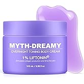 MythosFlow Overnight Toning Body Cream with Gua Sha Tool, Firming Lotion for Loose Skin & Improve Cellulite Appearance, Skin Tightening Cream for body, Belly, Arms, Thighs - 3.38 fl.oz