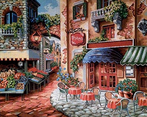 Needlepoint Kit "Coffee bar" 19.7"x15.7" (50x40cm.) printed canvas 515
