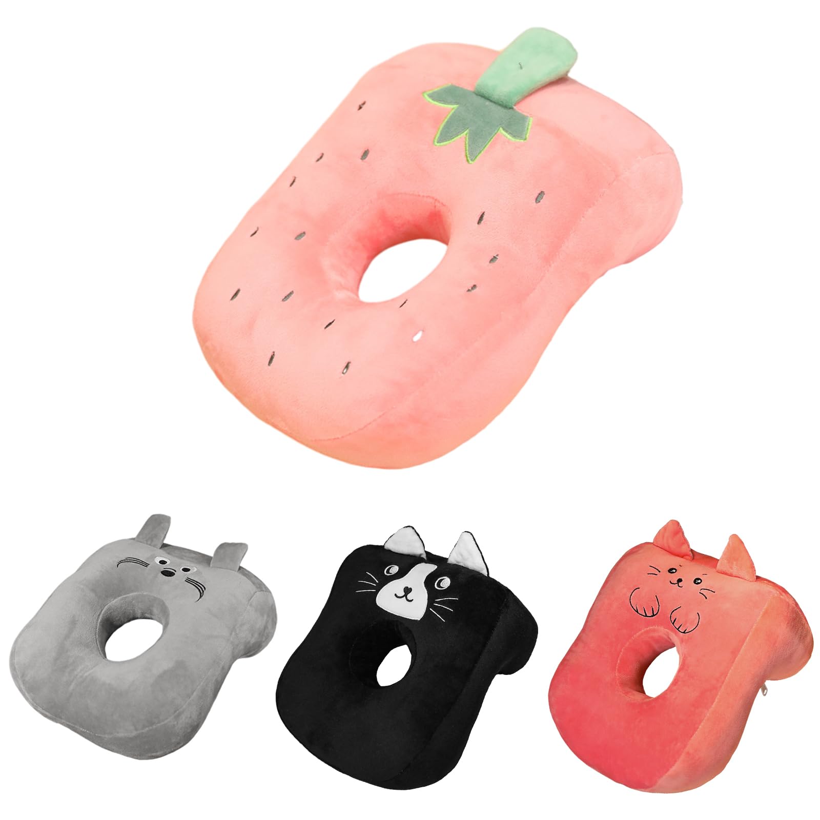 CavspkArt Office Nap Pillow Memory Cotton, Cute Pink Pillow with Ear Hole, Soft Nap Pillow, Ear Pillow for Side Sleepers for Ladies, Girls, Kids (Pink) — image 1