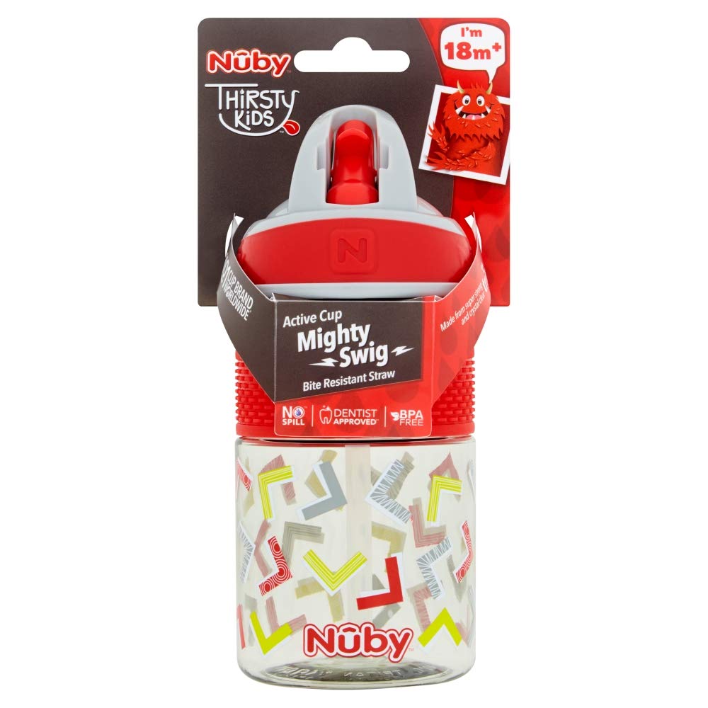 Nuby Mighty Swig Tritan Flow Flipit Straw Bottle, Infant, BPA Free