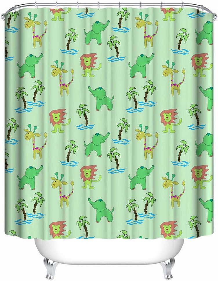 Amazon Com Cao Decor Custom Shower Curtain Elephant Giraffe And