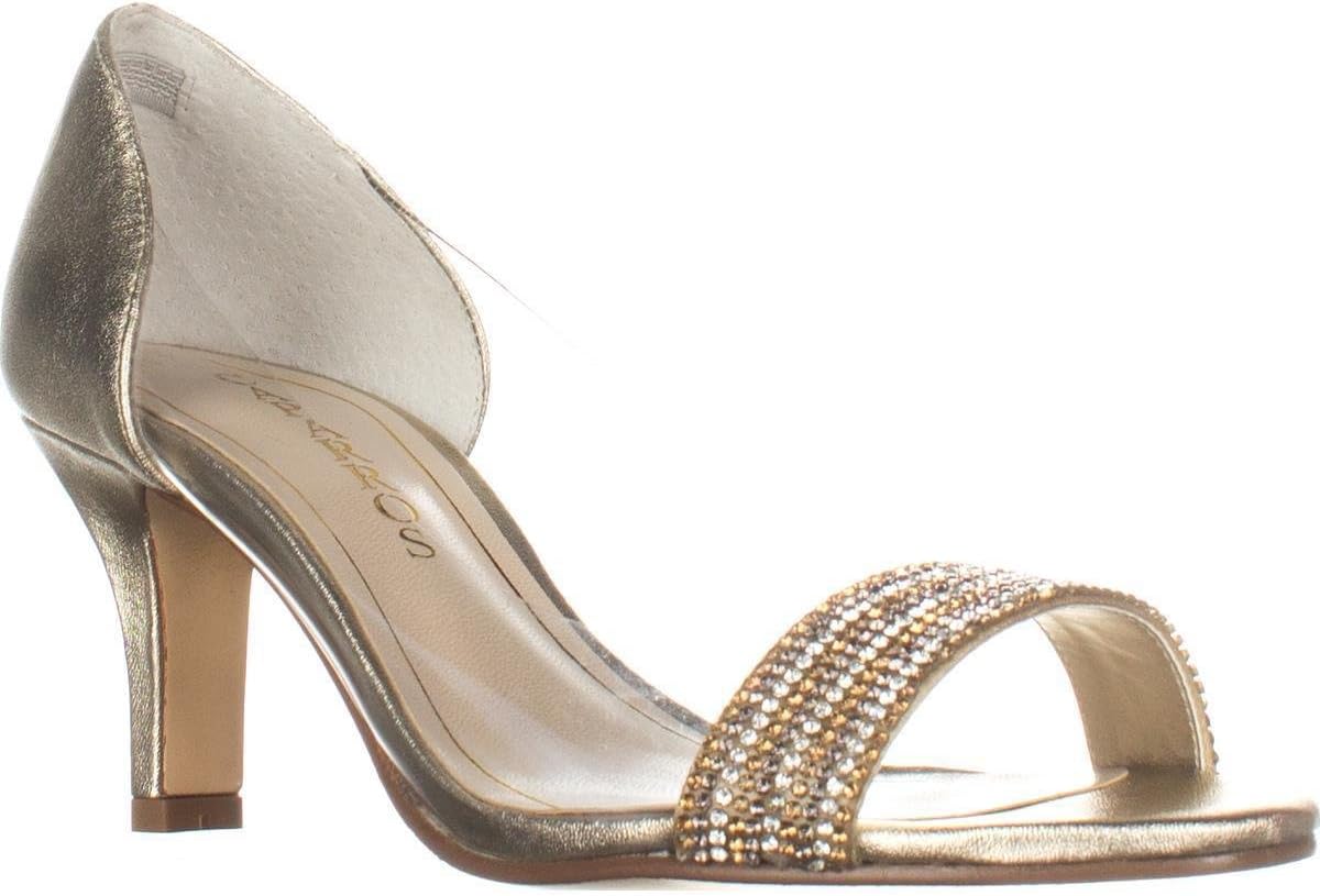 Caparros Fancy Peep-Toe Embellished Evening Pumps - Platino Metallic