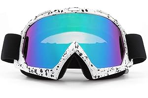 SPOSUNE Motorcycle Goggles, ATV Dirt Bike Off Road MX UV400 Motocross Goggle with Soft Thick Foam Anti-Scratch Dustproof