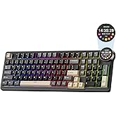 RK ROYAL KLUDGE N99 Wireless Mechanical Keyboard, Smart Display Screen & Knob, BT/2.4G/USB-C, 96% Hot Swappable Custom Keyboard, Pre-lubed Linear Switches, Gasket Mount, RGB Gaming Keyboard