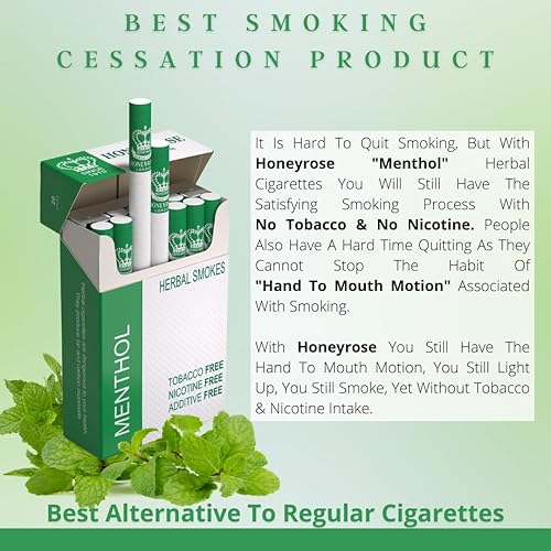 Honeyrose MENTHOL - Tobacco & Nicotine Free Herbal Sticks, 10 Packs/1  Carton, Made in England in Kenya