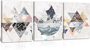 Gardenia Art Abstract Mountain Wall Art Artistic Paintings Wall Decor Wooden Framed 12