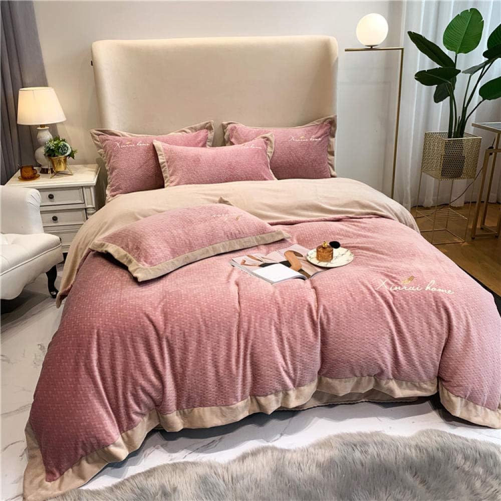 superking duvets sets,Winter thick doublesided fleece fourpiece solid