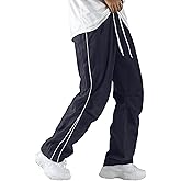 JMIERR Men's Baggy Parachute Pants Loose Casual Wide Leg Y2K Lightweight Quick Dry Deep Pockets Gym Urban Pants