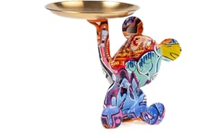 Coniuty Key Holder Bowl Tray for Office Desk, Decorative Animal Bear Sculpture Home Decor Statue, Storage Tray for Entryway Table (Graffiti)