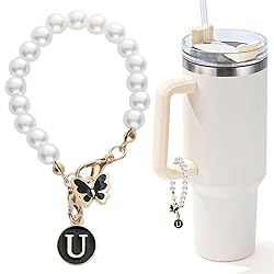 LUHOHI Letter Charm for Stanley Cup，Pearl Chain