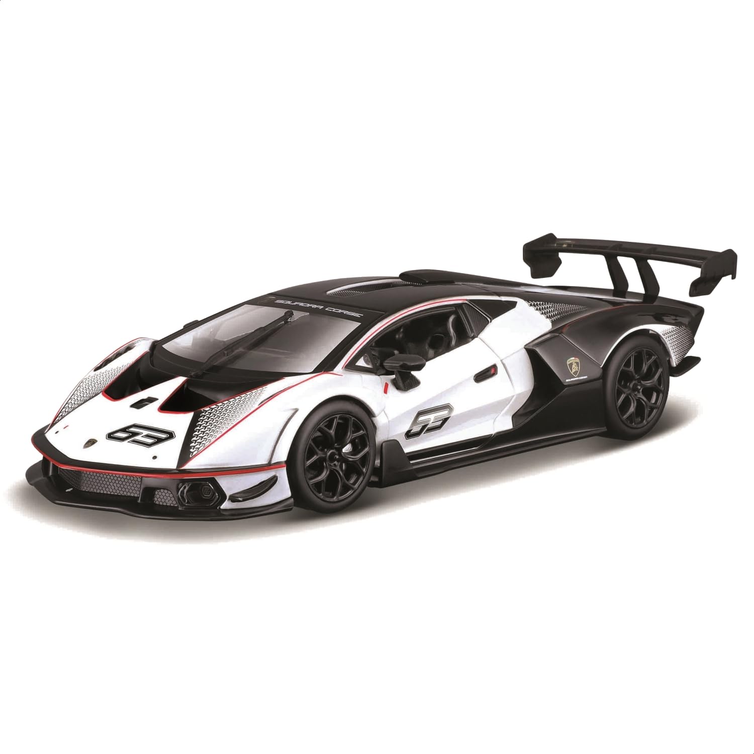 Bburago LAMBORGHINI ESSENZA SCV12-1:24 Scale - Incredibly Detailed Die-Cast Replica Collectible Super Car, White