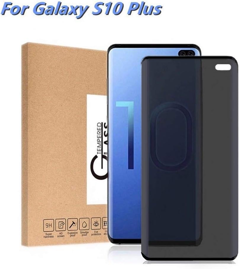 Samsung Galaxy S10 Plus Privacy Screen Protector Tempered Glass,VIEE 3D Case Friendly 9H Anti Spy Invisible Glass Screen Protector For Galaxy S10 Plus (6.4inch)