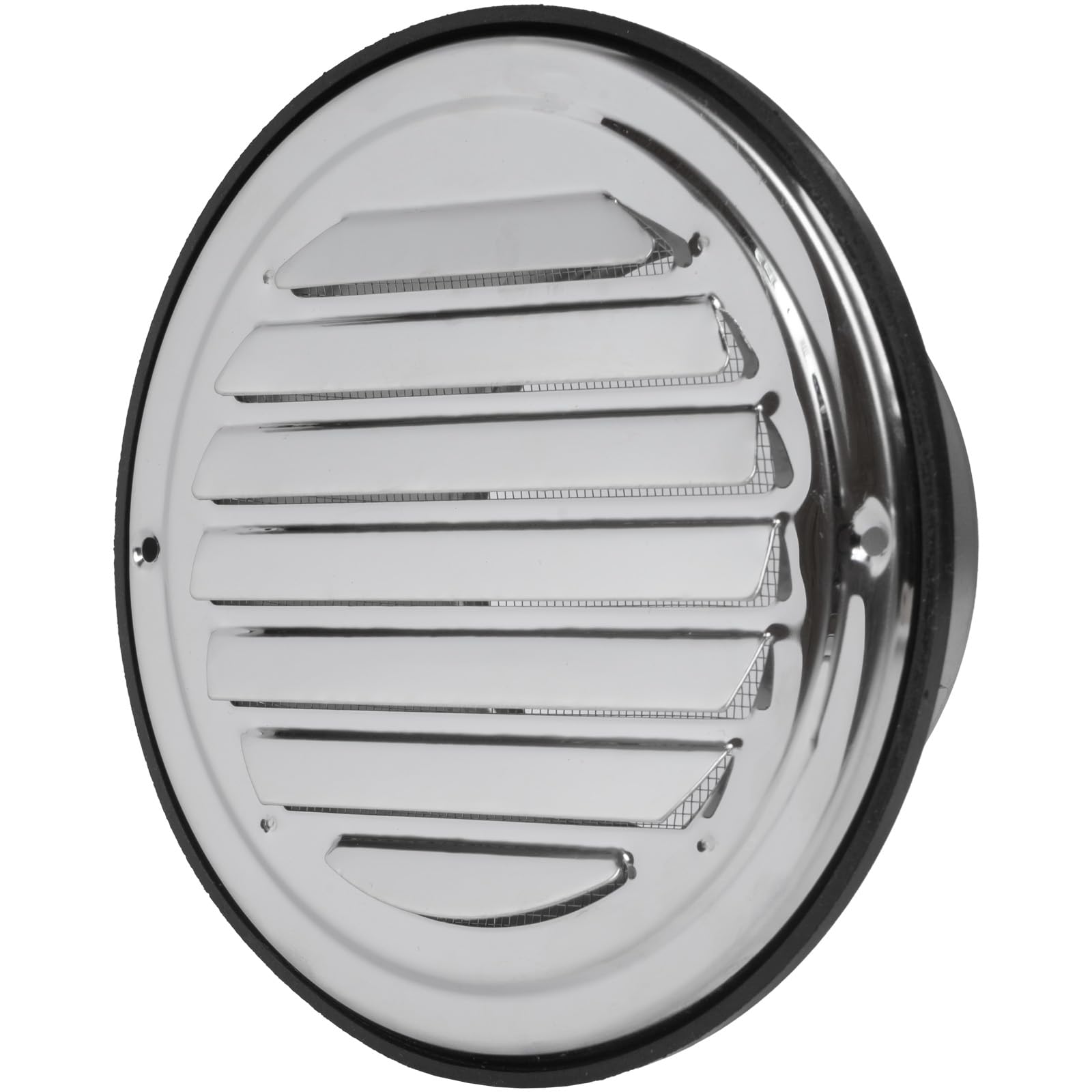 Repa Market 4 Inch (100 mm) Stainless Steel Round Air Vent Cover/Extractor Fan Vent Cover/Louvered External Vent Cover with Rubber Seal and Mesh Screen/Air Intake & Exhaust Ventilation Grill
