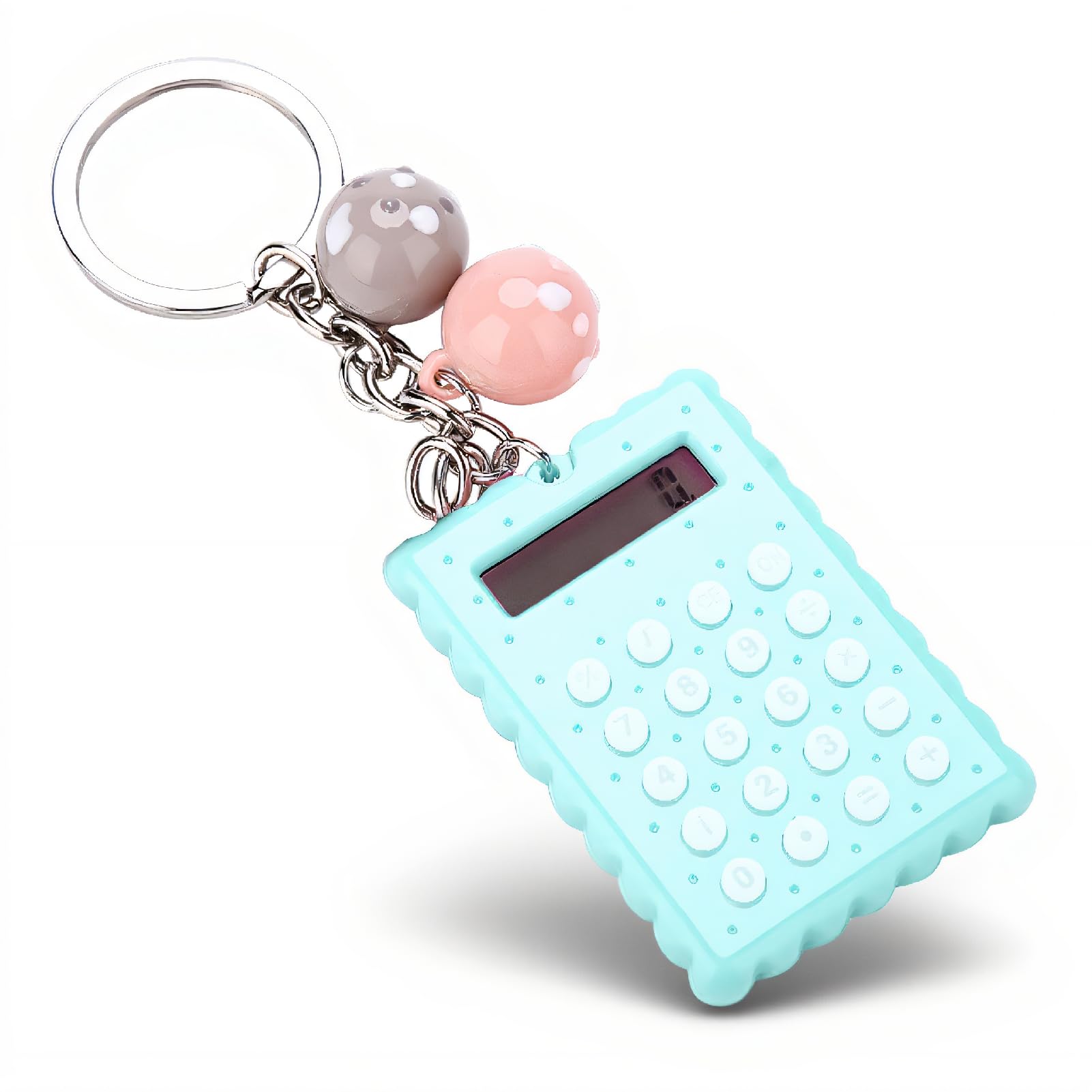 Mini Calculator Portable Mini Calculator with Key Buckle, Handheld 8-bit Display Candy Color Pocket Calculator Pocket Calculator Student for Using(Green)