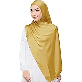 Lina & Lily Luxury Satin Hijab Head Scarf Shawl Wrap for Muslim Women Extra Long