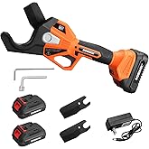 DOMINOX 18V Electric PVC Pipe Cutter with 2 2.0Ah Rechargeable Batteries, Max Cuts up to 1-1/2" (38mm), Electric Cutter Tool with 2 SK5 Teflon Blade for PVC, PPR, PE, PEX