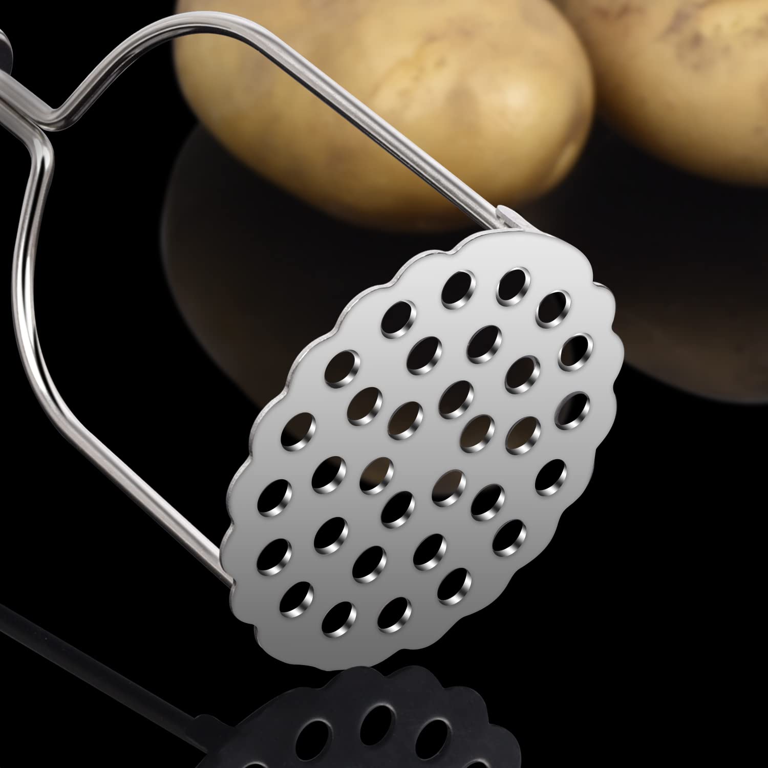 Kartoffelstampfer, Sopito 2 Stück Kartoffel Stampfer aus Edelstahl kartoffelpresse Edelstahl Rostfrei Spülmaschinenfest, Potato Masher für Gemüse und Früchte 7