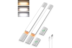EZVALO Under Cabinet Lighting, 2200mAh Closet Lights with 2 Extra Batteries, 3 Color Temps Motion Sensor Lights Indoor, LED Lights for Closet, Pantry, Kitchen