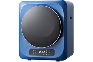 EPOFIT 6.6Lbs Portable Clothes Dryer, 120V/850W Comtact Mini Dryer Machine with Exhaust Pipe, LED Touch Control Panel, Portable Dryers for Laundry, Apartment, Dorm, RV, Blue&Black