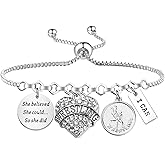 PLITI Wrestler Gift Wrestling Team Gift Wrestling Jewelry She Believed She Could So She Did Bracelet For Wrestling Lover