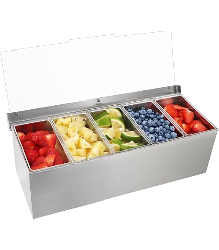 Black Plastic 4 Compartment Condiments Holder Bar Tidy Garnish Beaumont Pub