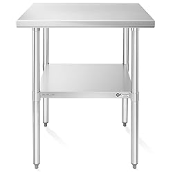 KUTLER Stainless Steel Table 24 x 24 Inches, NSF