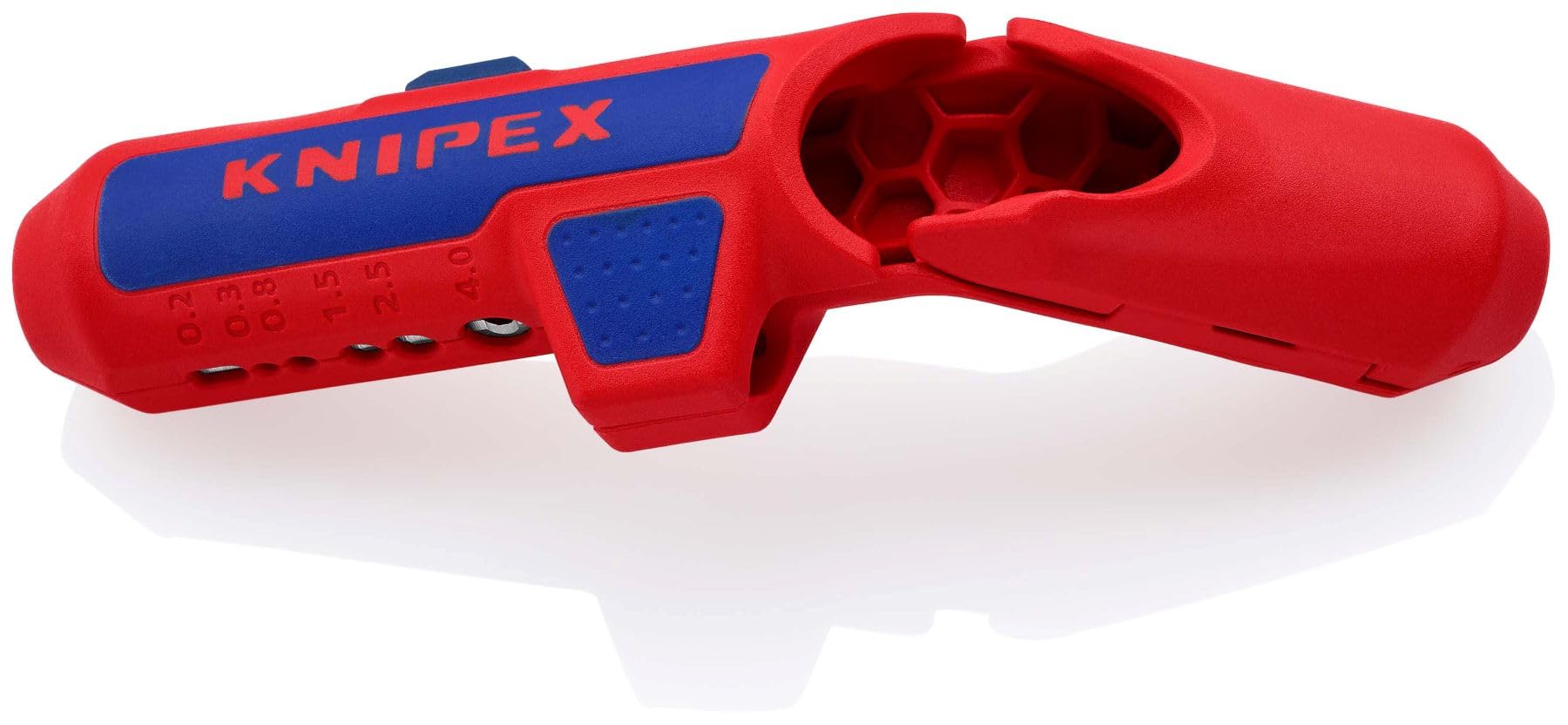 KNIPEX Ergostrip Universal Stripping Tool for Right-Handers, 135 mm, Round Cable, Coax Cables, Data Cables, Wire Stripper, 16 95 01 SB
