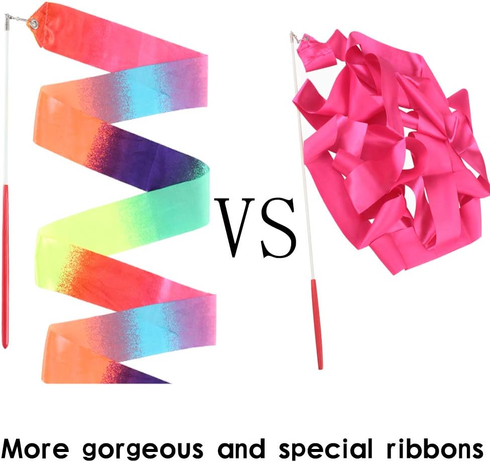 NACTECH Gymnastic Ribbon 10 Color Dance Ribbons for Kids Dancing