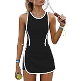 Yanekop Womens Tennis Dress with Built in Shorts Athletic Dresses Golf Outfits Exercise Workout Dress Activewear