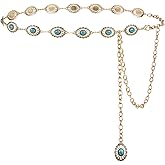 FIORETTO Metal Waist Chain Link Belt for Women Western Cowgirl Boho Turquoise Belts for Dress Jeans Country Concert Outfit