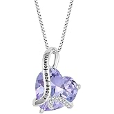 Aprila Women Heart Necklace 925 Sterling Silver I Love You Forever Pendant Necklace with Cubic Zirconia Jewelry