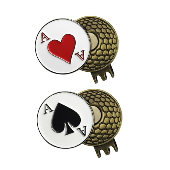 2 Sets of Golf Ball Markers with Hat Clips Various, Colorful