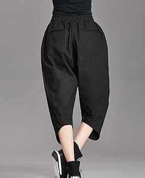 Dooxi Mujer Haren Bombachos Pantalon Casuales Capri Holgado