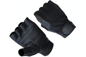 A&H Apparel Mens Premium Genuine Lamb Fingerless Leather Driving Gloves