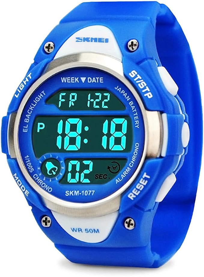 Jungen Digitaluhren, Kinder Sportuhr mit Wecker, Outdoor 50 Meter