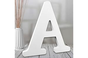 AOCEAN 8 Inch White Wood Letters, Unfinished Wooden Letters for Wall MAGA Decorative Standing Letters Slices Sign Board Decoration for Craft Home Party Projects (A)