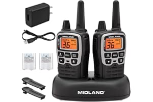 Midland® T71VP3 X-TALKER Long Range Walkie Talkie - FRS Two-Way Radio for Camping Overlanding Rock Crawling - NOAA Weather Scan - 36 Channels and 121 Privacy Codes Black/Silver 2 Pack