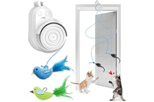 CATPICK TOY Interactive Cat Toys for Indoor Cats - Automatic Flying Bird & Mouse Wand Enrichment Toy, Hands-Free or Handheld USB-Rechargeable Safe Play Chase Exercise for Bored Kittens and Adult Cats