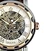 ESS Men's Man Brown Leather Stainless Silver Skeleton Semi Mechanical Mens Men Wrist Watch GIFT WM342
