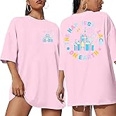 Magical Shirt Women Oversized Magic Kingdom Shirts: Happiest Place on Earth Shirt Cute Castle Graphic Family Holiday Tee Tops